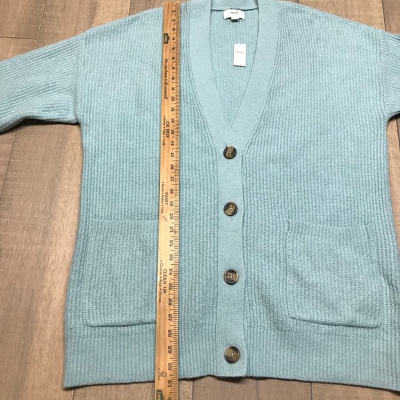 Aerie AEO Cardigan Sweater Womens Size S Green Oversized Button Spring Pockets - Picture 8 of 10